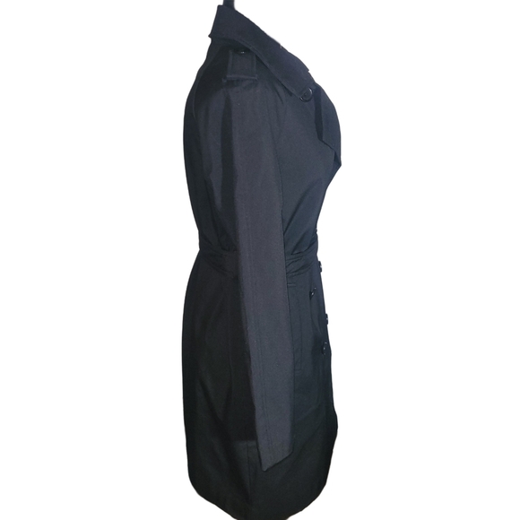 Guess Black Mid-length Belted Trench Coat XS - Picture 4 of 7